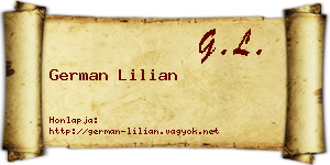 German Lilian névjegykártya